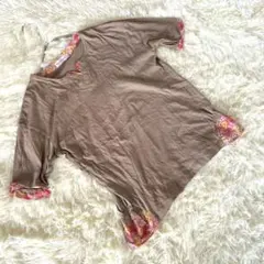 美品【element of SIMPLE LIFE 】ブラウンTシャツ　花柄