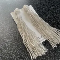 シルバー タッセルデザイン ピアス