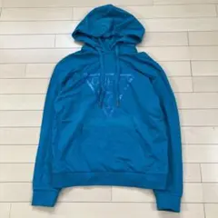 7.7 GUESS ゲス スウェットパーカー プルオーバー ブルー L デカロゴ