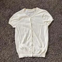 エヘカソポ　 アイボリー 半袖カーディガン Mサイズ