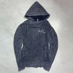archive Y2K knit hoodie grunge