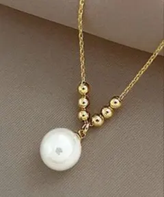 新品 ネックレス ペンダント 上品 綺麗め 人工パール ゴールド アクセサリー