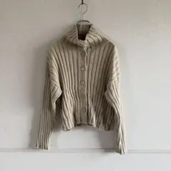 MOUSSY マウジー リブニット カーディガン ベージュ ニット 長袖 ボタンのサムネイル