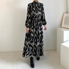 入学式 ワンピース レディース 長袖 シフォン フォーマル 韓国