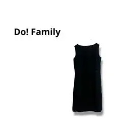 【Do! Family 】ノースリーブワンピース　膝丈　無地　フレア　黒　M