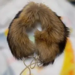 ブラウン リアルファー ネックウォーマー マフラー