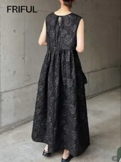 FRIFUL ノースリーブ ロングワンピース 黒