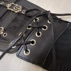 ウエストベルト　コルセット　黒　ゴシック 地雷 コスプレ　ガーリー　サブカル