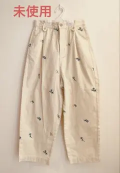 ！！！りんご様専用！！！花　刺繍　デニム　アイボリー　ホワイト　パンツ
