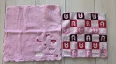 FURLA ピンク 刺繍 ハンカチ