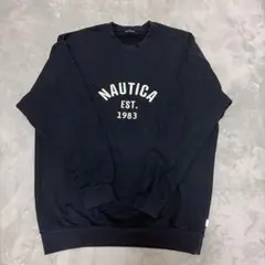 NAUTICA ロゴプリント スウェット ブラック