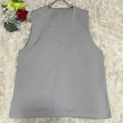 【デッサン】Vネック ベスト グレー ノースリーブ プルオーバー(2 M)