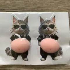 おなか ぷにぷに シール 柴犬 仲間 ステッカー 3D 立体シール ねこ