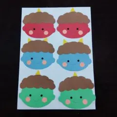 節分　製作キット　オニ3色6枚セット