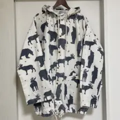 ヴィンテージ　USA製　ミシガンラグ　灯台柄　カバーオール　ブルゾン 90s USA製 ミシガンラグ Michigan Rag Co. 灯台総柄 フード