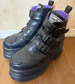 YOSUKE 厚底スニーカー ブラック＆パープル