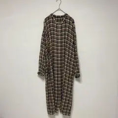 URBAN RESEARCH】チェック柄　シャツワンピース 長袖　バンドカラー