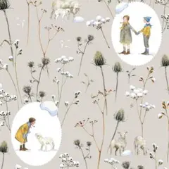 50cm　ドイツ生地　冬の枯れ草と散歩　【acufactum】