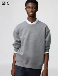 UNIQLO:C ユニクロ オーバーサイズスウェットシャツ ダークグレー M
