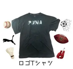 PUMA スポーツ　ロゴTシャツ ブラック