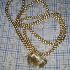 金色 編み込み 帯締め 房付き