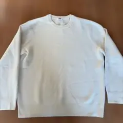 UNIQLO XL ウォッシャブルミラノリブクルーネックセーター　ホワイト　美品