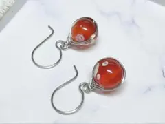 レッド桜メノウピアス316L