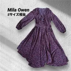 Mila Owen フリルVネック 花柄ワンピース ロング シフォン 0サイズ
