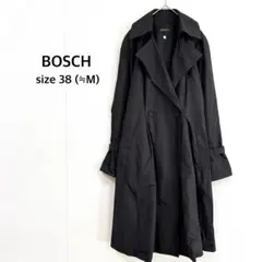 【ボッシュ】トレンチコート M 黒 ロング スプリングコート 通勤 セレモニー