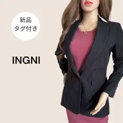 新品 INGNI イング テーラードジャケット ブラック 黒 OL ストライプ