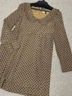 ドット柄丸えりワンピース♡