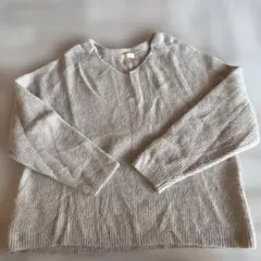 earth music&ecology グレー Vネック ニット 長袖