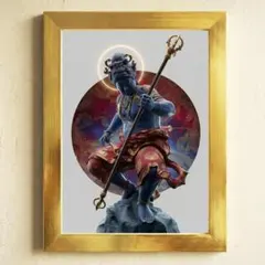 663【素戔嗚と荒龍・雷神の怒り】厄災を断つ暴風と金色の波濤【神仏画