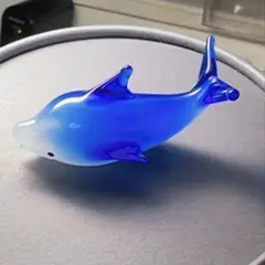 ガラス製 イルカ オブジェ 置物 ガラス細工