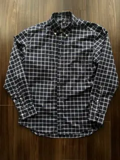 UNIQLO ネイビー チェック柄 ボタンダウンシャツ M