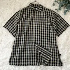 美品【ザノースフェイス】（M）半袖シャツ チェック柄 緑 グリーン アウトドアのサムネイル