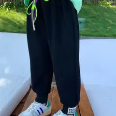 【新品未使用】ラベルスウェットパンツ ブラック 90サイズ