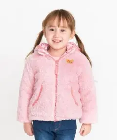 Hot Biscuits 80cm ピンク　裏ボアフリースジャンパー