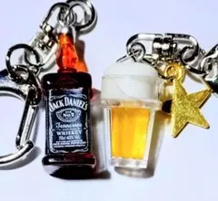 【ジャックダニエル】ウイスキー　ビールスター　めじるし　キーホルダー　S1113