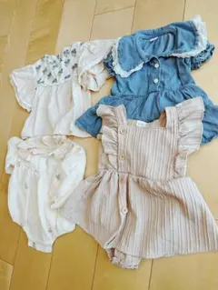 ベビー服セット 90cm以下 フリル付き　17点セット　夏服