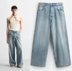 ゴ*ン様 ２６SS即完商品‼️ ZARA エクストラバギーデニム　34のサムネイル
