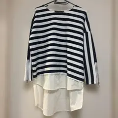 ZARA BASIC ストライプレイヤード長袖Tシャツ