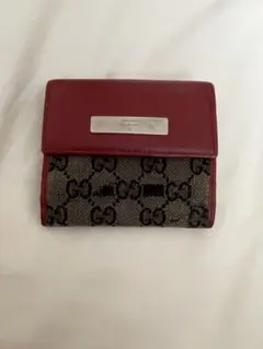 GUCCI 二つ折り財布 レッド ベージュ