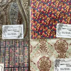 LIBERTY 綿生地 ペイズリー・動物柄 約22x33cm 4種
