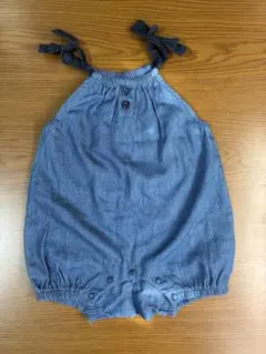 petit mainデニムロンパース