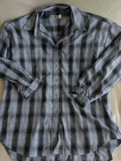 2wayシャツ　ライトブルー×ブラックチェック　　しまむらコラボ