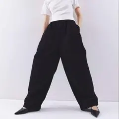 HANNE コットンロールアップパンツ ブラック 黒 Sサイズ