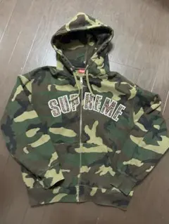 Supreme カモフラ柄 ジップアップパーカー S supreme 迷彩ジップパーカー S 短丈 - メルカリ