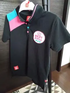 BABY DOLL ポロシャツ 130 黒/ピンク/水色