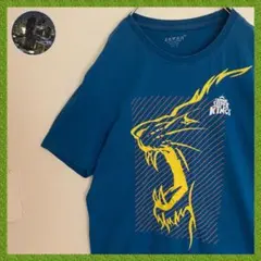 雰囲気古着チェンナイスーパーキングスTシャツtシャツライオンアニマルtee青半袖